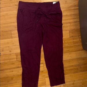 BNWT- TEK GEAR wmn Soft Fleece Athleisure Pants sz. 1X-Long Burgundy; Pockets